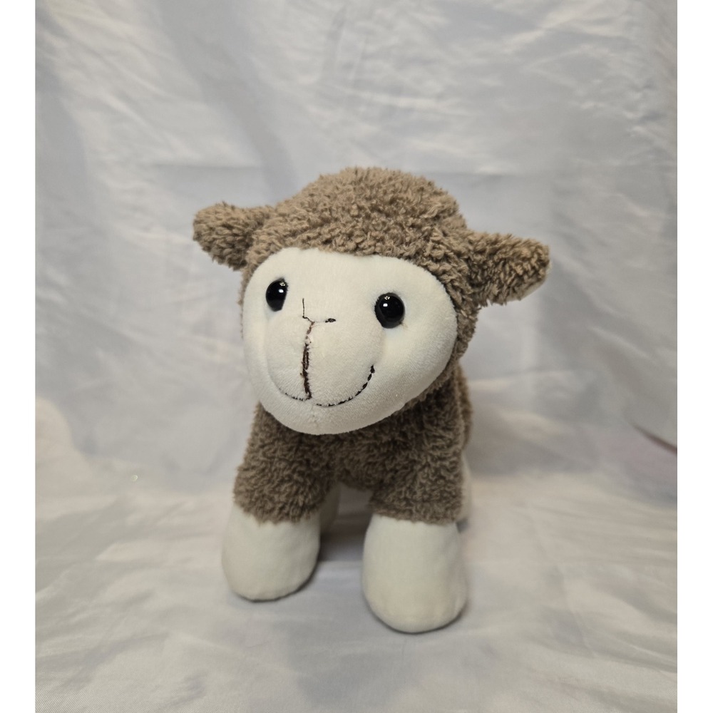 Fuzzy Plush‎ Brown Cream Lamb 10" Soft Lovey EUC Toddler Child Gift